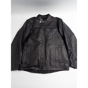Cortech The Relic Leather Motorcycle Jacket Mens Medium Black Lined Full‎ Zip